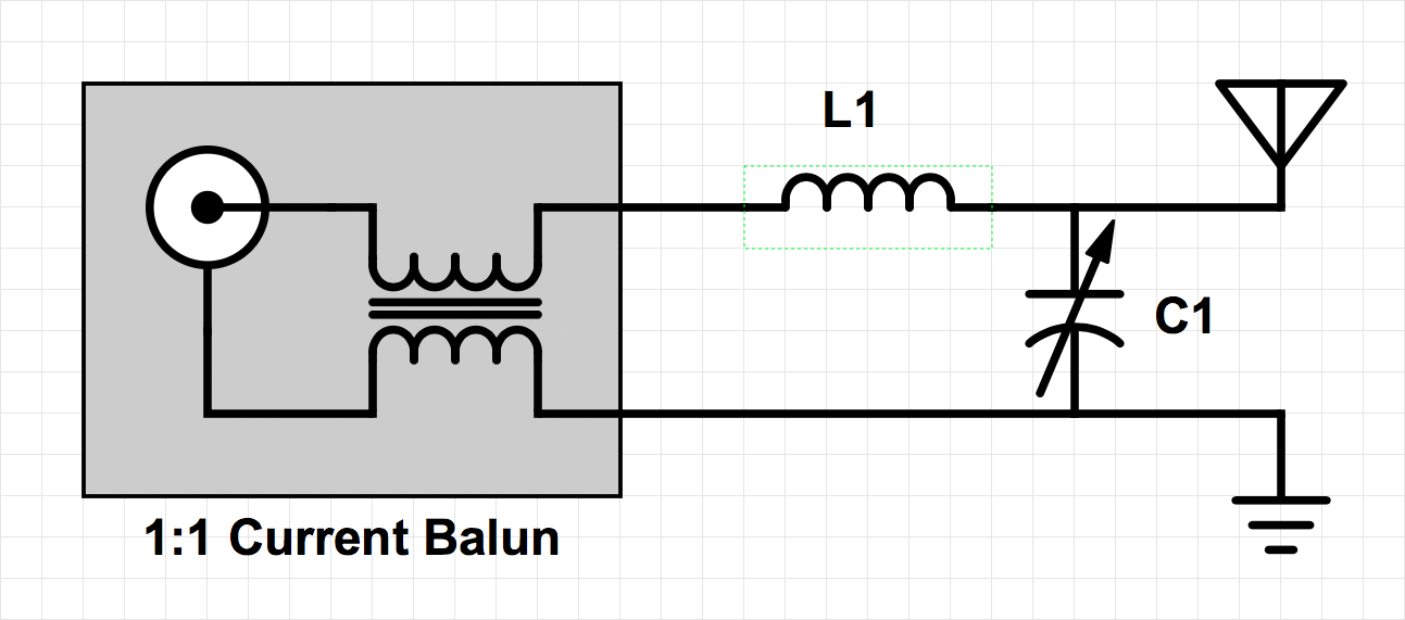 Capacitor to antenna L match