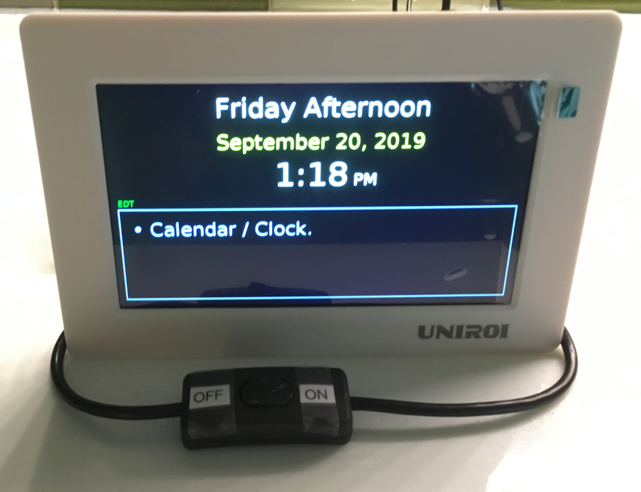 Clock front with switch