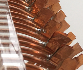 Coil tabs closeup