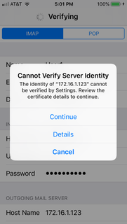 Cannot Verify Server