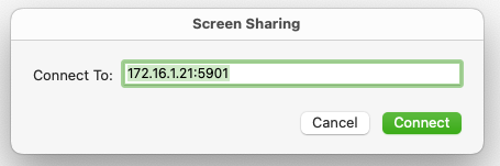 Connect To: 172.16.1.21:5901