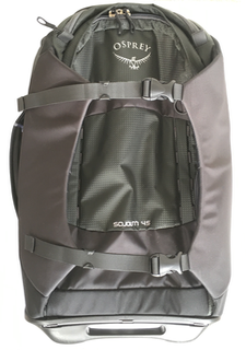 Suitcase buckled in front